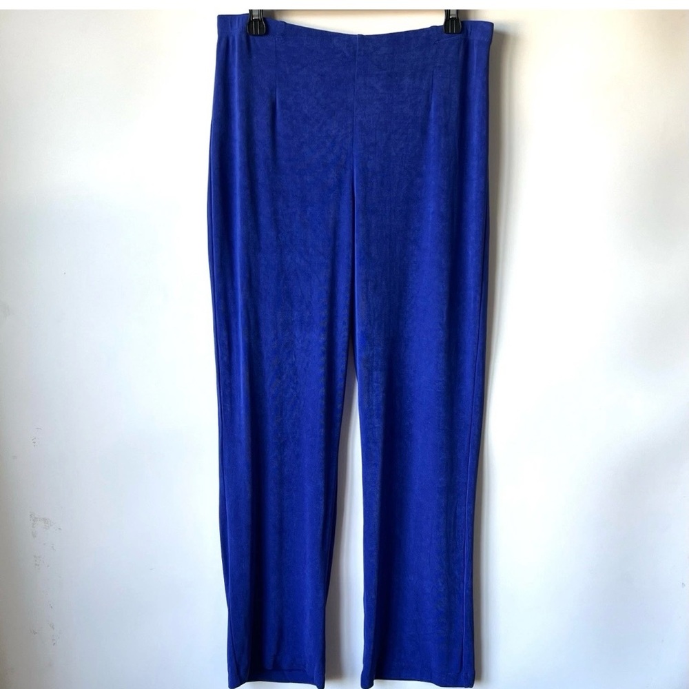 Chicos Travelers Slinky 3 R XL Royal Blue Pants Beautiful!